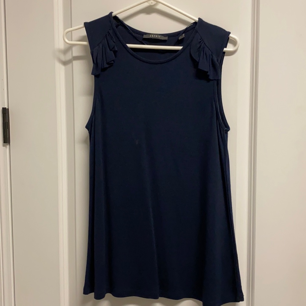 Esprit navy sleeveless knit blouse size M